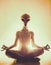 Alien sitting in lotus pose