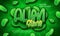 Alien Slime Green 3d text style effect