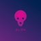Alien Space Logo Design Template, Pink, Purple, Violet, Dark, Gloomy