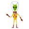 Alien in a space suit, a fantastic funny humanoid character, a monster. Vector illustration isolated cartoon style