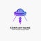 alien, space, ufo, spaceship, mars Purple Business Logo Template. Place for Tagline