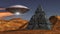 Alien spaceship UFO concept
