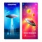 Alien Spaceship Vertical Banners