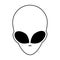 Alien, ufo face outline vector symbol icon design.