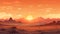 Alien Worlds: Sunset Desert In The Style Of E. Munch