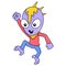 Aliens are jumping for joy, doodle icon image kawaii