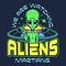 Aliens Martians colorful vintage emblem