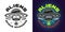 Aliens vector emblem two styles black and colored