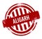 Aligarh - Red grunge button, stamp