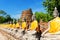 Aligned Buddha statues at Ayutthaya