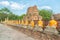 Aligned buddha statues at Wat Yai Chaimongkol Ayutthaya, Thailand