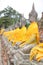 Aligned statues of Buddha