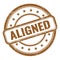 ALIGNED text on brown grungy vintage round stamp