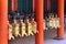Alignment of japanese bronze lanterns in Kasuga Grand Shrine Kasuga taisha in Nara Japan