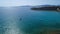 Aliko beach on the island of Naxos in the Cyclades in Greece seen from the sky