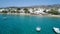 Aliko beach on the island of Naxos in the Cyclades in Greece seen from the sky