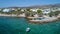 Aliko beach on the island of Naxos in the Cyclades in Greece seen from the sky