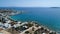 Aliko beach on the island of Naxos in the Cyclades in Greece seen from the sky