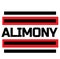 ALIMONY stamp on white