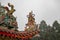 Alishan national park ; Taiwan-October 14,2018:Close up statue at The Alishan Shouzhen temple is beautiful temple in Alishan