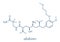 Aliskiren hypertension or high blood pressure drug renin inhibitor class molecule. Skeletal formula.