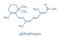 Alitretinoin 9-cis-retinoic acid cancer and eczema drug molecule. Analog of vitamin A. Skeletal formula.