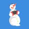 Alive Classic Three Snowball Snowman Playing Accordion Cartoon Character Situation