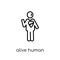 alive human icon. Trendy modern flat linear vector alive human i