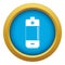 Alkaline battery icon blue vector isolated