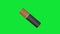 Alkaline battery spinning isolated on green screen background