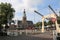 Alkmaar, Netherlands - August 24, 2017: drawbridge and the churc