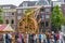 Alkmaar, North Holland / Netherlands. June 11th. 2016. Kaeskoppenstad festival with a huge wooden hydraulic wheel beside the canal