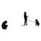 All children playing, body silhouette vector