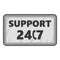 All-day client support icon, gray monochrome style