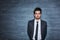 All dressed up for success. Studio shot of businesspeople against a dark background.