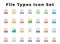 All File Types Icon set You Need, File Formats Icon Set, File Extension, Include Avi, mb3, mb4, html, Zip, js, FLA, CSV. Xml