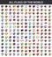 All flags of the world in alphabetical order. Round glossy sticker style
