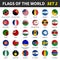 All flags of the world set 2 . Circle and concave design