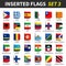 All flags of the world set 3 . Inserted and floating sticky note design . 3/8