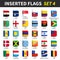 All flags of the world set 4 . Inserted and floating sticky note design . 4/8