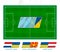 All games of the Ukraine football team in European competition. Football field and games icon