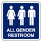 All Gender Restroom Symbol Sign,Vector Illustration, Isolated On White Background Label. EPS10