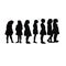 All  girls together body, black color silhouette vector