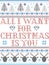 All I want for Christmas is you Scandinavian pattern inspired by Norwegian Christmas, festive winter textile in cross stitch