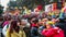 All kinds of toy stands and the crowded visitors at Ditan temple fair during Spring Festival in Beijing, China