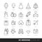 All Kinds of Wedding Marriage or Bridal Icons Set Vector. Black and White