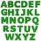All letters of green grass alphabet