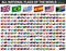 All national flags of the world . Adhesive paper flag design . Vector