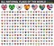 All national flags of the world . Heart button design . Vector