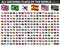 All national flags of the world . Waving flag design . Vector